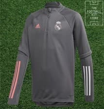 Image of adidas Real Madrid Training Top Youth - RMCF 1/4 Zip Long Sleeved Top- All Sizes