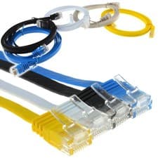 Image of FLAT CAT6 Ethernet Cable Gigabit RJ45 Router to PC/TV/PS 1m/2m/3m/5m/10m/20m Lot