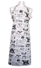 Image of BNWT Ulster Weavers White and Black Baking Cotton Apron Kitchen Gift RRP £16.50