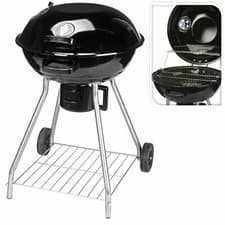 Image of Black Charcoal Round Grill BBQ Patio Outdoor Garden Meat Fish Picnic Portable