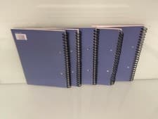 Image of 5 x A5 NOTE PAD WIRO SPIRAL metalic blue TWINWIRE NOTEBOOK SHEET LINED NEW