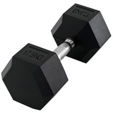 Image of HOMCOM 17.5KG Single Rubber Hex Dumbbell Portable Hand Weights Home Gym