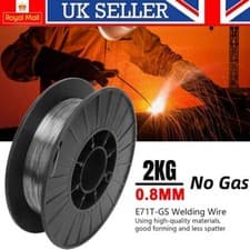 Image of 2KG 0.8mm Gasless Mild Steel Mig Welding Wire Reel Spool Roll Flux Cored No Gas