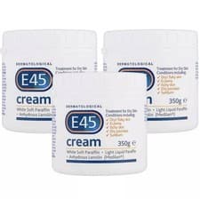 Image of E45 Dermatological Moisturising Cream Sensitive Dry Skin Body Care Pack 3 x 350g