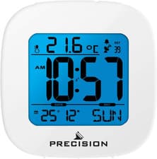 Image of Precision Radio Controlled Alarm Clock - LCD Backlight, Snooze, Black, New