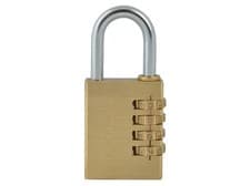 Image of Faithfull Brass Combination Padlock 20mm, 28mm, 38mm