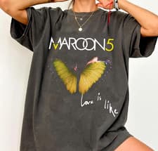 Image of Maroon 5 Love Is Like Tour 2025 Shirt, Vintage Concert T-Shirt, Maroon Five