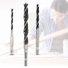 Image of Brad Point Wood Drill Bit Set HSS Woodworking 1.5mm - 10mm Hex Shank Twist Bits