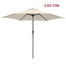 Image of 2.5/2.7/3M Garden Parasol Sun Shade Canopy Patio Outdoor Umbrella w/ Crank Tilt