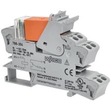 Image of WAGO 788-304 24VDC 16A SPDT-CO DIN Rail Mountable Relay Module
