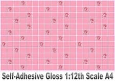 Image of Dolls House Wallpaper Stick-on Self-Adhesive Gloss Pink Rose Tiles Landscape