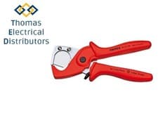 Image of Knipex 90 20 185 SB Plastic Conduit Pipe / Hose Cutter 25mm Diameter KPX9020185