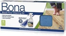 Image of Bona Wood Floor Cleaner Microfibre Pad Cleaning Kit Mop Stick Lightweight Design