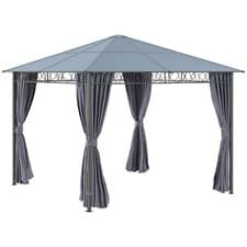 Image of Outsunny 3 x 3(m) Hardtop Gazebo for Garden Party w/ Polycarbonate Curtains
