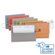 Image of 200 x FOOLSCAP DOCUMENT WALLETS ASSORTED COLOURS FOR A4 DOCS ETC. - 24HR DEL