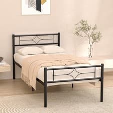Image of 3ft Single Bed Frame Mattress Foundation Metal Iron Bed with Under-bed Storage
