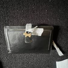 Image of Radley London Black Leather Small Bifold Wallet BNWT Scottie Dog Stud