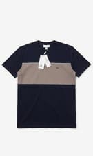 Image of Lacoste T-Shirt Men's 2XL Noir Gris Fonce Colourblock Jersey Classic Fit NWT