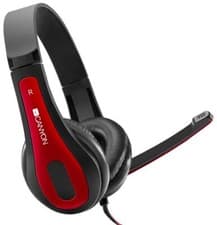 Image of CANYON - Simple Stereo PC Headset, Black/Red