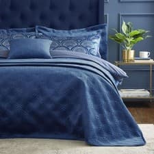 Image of Catherine Lansfield Art Deco Pearl Shell Textured Quilted Bedspread