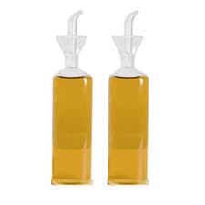 Image of Glass Olive Oil Bottle, Vinegar Cruet Dispenser, Cooking Oil Pourer with Spout