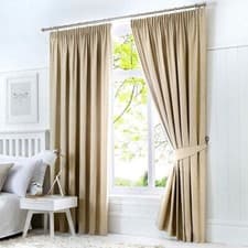 Image of Fusion Dijon Blackout Thermal Pencil Pleat Fully Lined Curtains Pair Blush Pink