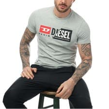 Image of Diesel T-Diego-Cuty Logo Mens T Shirts Crew Neck Short Sleeve Slim Summer Tee