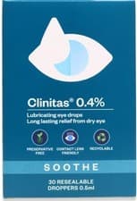 Image of Eye Drops - Clinitas Soothe Dry Eye Relief 30 x 0.5 ml Vials for Irritable Eyes