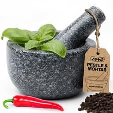 Image of 16CM LARGE NATURAL GRANITE PESTLE & MORTAR SPICE HERB CRUSHER GRINDER GRINDING