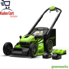Image of Greenworks 48V 46Cm Self-Propelled Cordless Lawn Mower 2 X 24V Batteries Charger