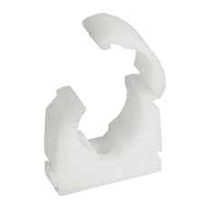 Image of Pack of 100. Talon White Single Hinged Pipe Clips 15mm or 22mm
