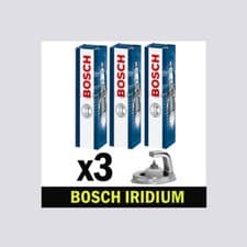 Image of 3x Bosch Iridium Spark Plugs for PEUGEOT 2008 1.2 CHOICE2/2 13->19 CU