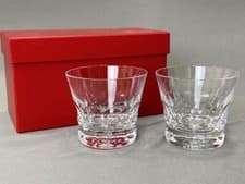 Image of Baccarat Tumbler BIBA 2013 Crystal Rock Glass Set of 2 Unused with Box Gift