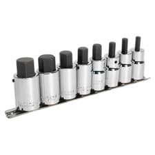 Image of Sealey AK62258 Hex Socket Bit Set 1/2"Sq Drive 8pc