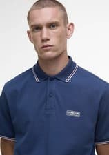 Image of Barbour 🇬🇧 Mens Evan Short-Sleeved Polo Shirt Large Insignia Blue *RRP £49.99