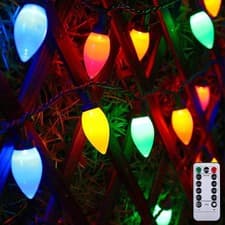 Image of 50LED festoon multi coloured fairy lights Christmas outdoor Party Lights Battery