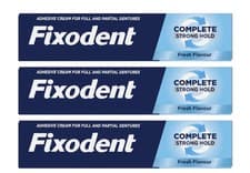 Image of 3x Fixodent Cream Complete Strong Hold Adhesive Denture Cream Original 47g