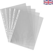 Image of 100 A4 Clear Plastic Pockets - Durable Document Filing Wallets for Professionals