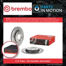 Image of 2x Brake Discs Pair Solid Rear 284mm 08.D220.11 Brembo Set 584113V500 584113Q000