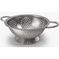 Image of 24cm Stainless Steel Colander with Sturdy Base, 2 Handles, Dishwasher Safe