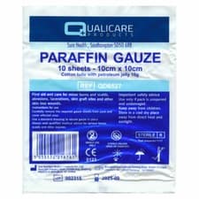 Image of Paraffin Gauze 10cm x10cm Packs -10 Dressings Sterile First Aid Wound Burn Scold