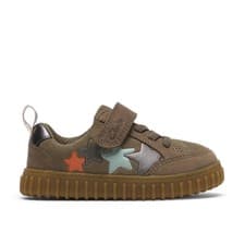 Image of Clarks Boys,Kids Unisex Cove Go Toddler Khaki Leather Trainers,Riptape