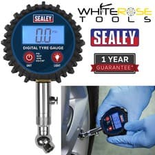 Image of Sealey Digital Tyre Pressure Gauge with Swivel Head & Quick Release