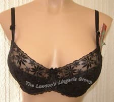 Image of Lepel 85600, Lace, Underwired, Half-Padded, Balcony Bra, Black Or Grape, on Sale