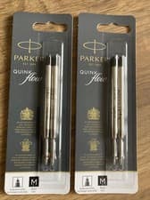 Image of Parker Original Genuine Black Medium Ball Pen Refills(PKT 2 REFILLS) X 2 PKTS