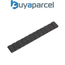 Image of Sealey WWSA5B Zinc Plated Black Steel Adhesive Wheel Weight 5g Strip of 12 - Pac