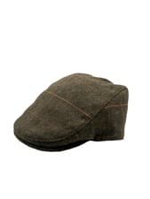 Image of Barbour International Cheviot Tartan Olive Green Flat Cap - S