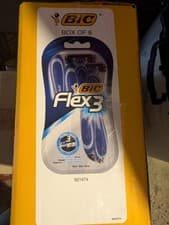 Image of BIC Flex3 Men's Disposable Shaver with Triple Blade Smooth Shave 8 Pack X4
