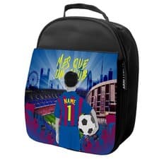 Image of Personalised Barcelona Football Lunch Bag Kids Insulated School Lunch Box CF04