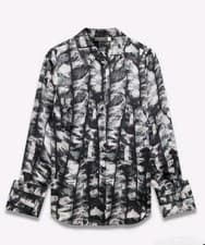 Image of MINT VELVET ABSTRACT PRINT SATIN SHIRT TRIBECA SIZE 18 NEW WITH TAGS ON 